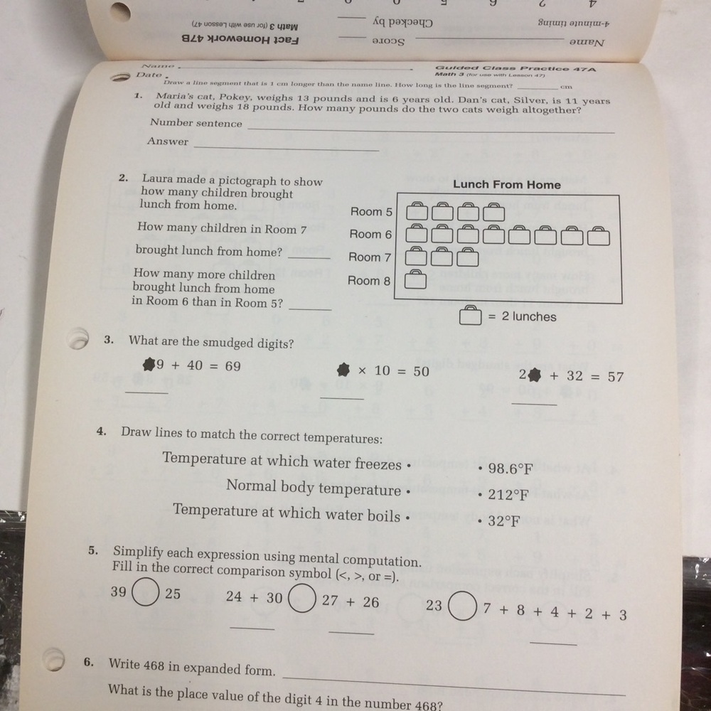 Saxon Math 3 Student Workbook Part 1 - Picture 9 of 13